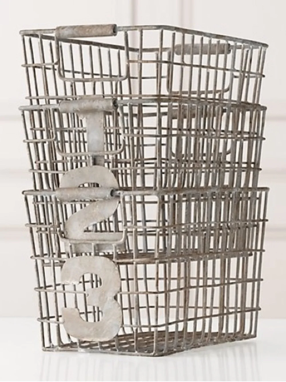 Restoration Hardware Metal Numbered Storage Baskets